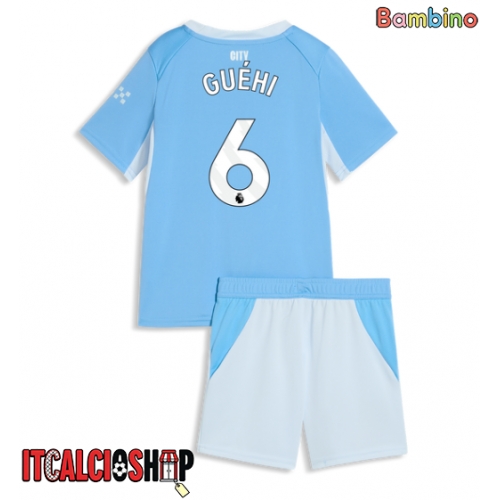 Manchester City Marc Guehi #6 Prima Maglia Bambino 2026-27 Manica Corta (+ Pantaloni corti)